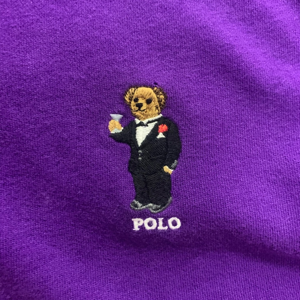 Polo Ralph Lauren Martini Bear Purple Zip Up Hoodie Medium